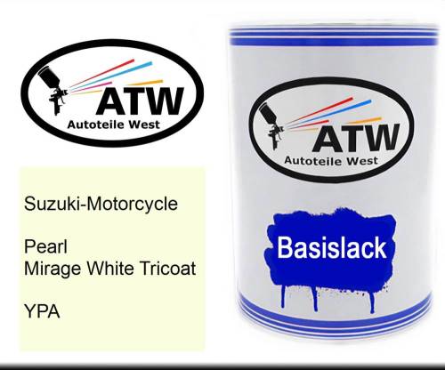 Suzuki-Motorcycle, Pearl Mirage White Tricoat, YPA: 500ml Lackdose, von ATW Autoteile West.